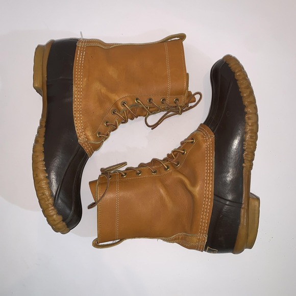 L.L. Bean Maine Hunting Boots Mens 12 Brown Leather Duck Waterproof USA main image 5